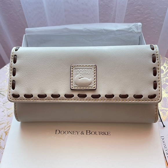 Dooney & Bourke Handbags - DOONEY & BOURKE Ecru Florentine Checkbook Organizer